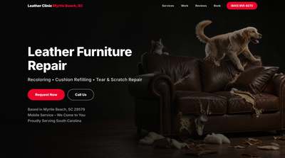 Leather Clinic Myrtle Beach — Leather Clinic Myrtle Beach — live website hero