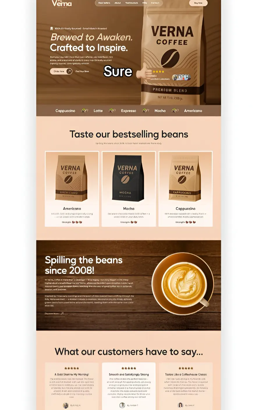 VERNA Coffee — Coffee brand · Ecommerce landing