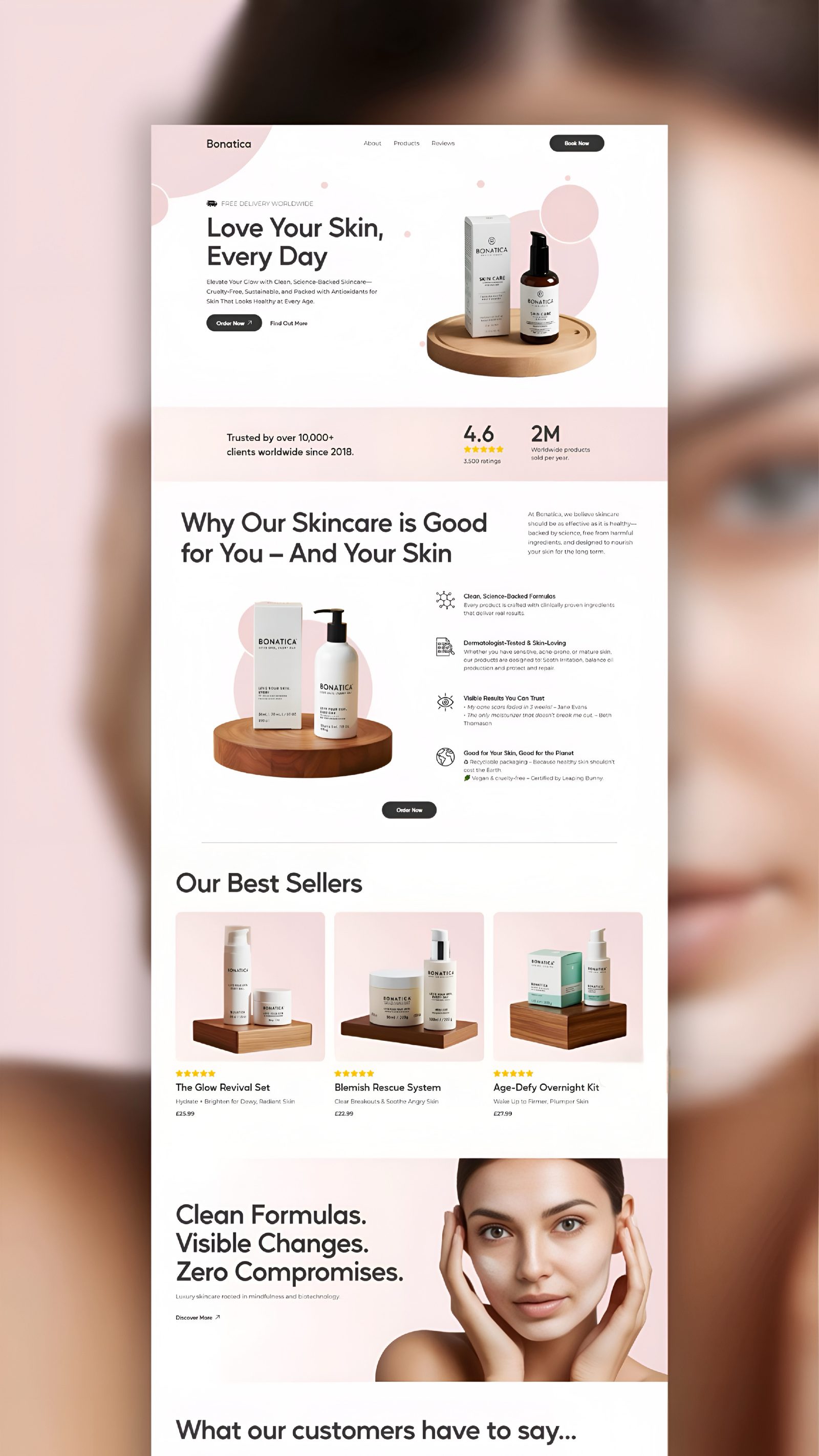 Bonatica — Skincare brand · Ecommerce landing — 1