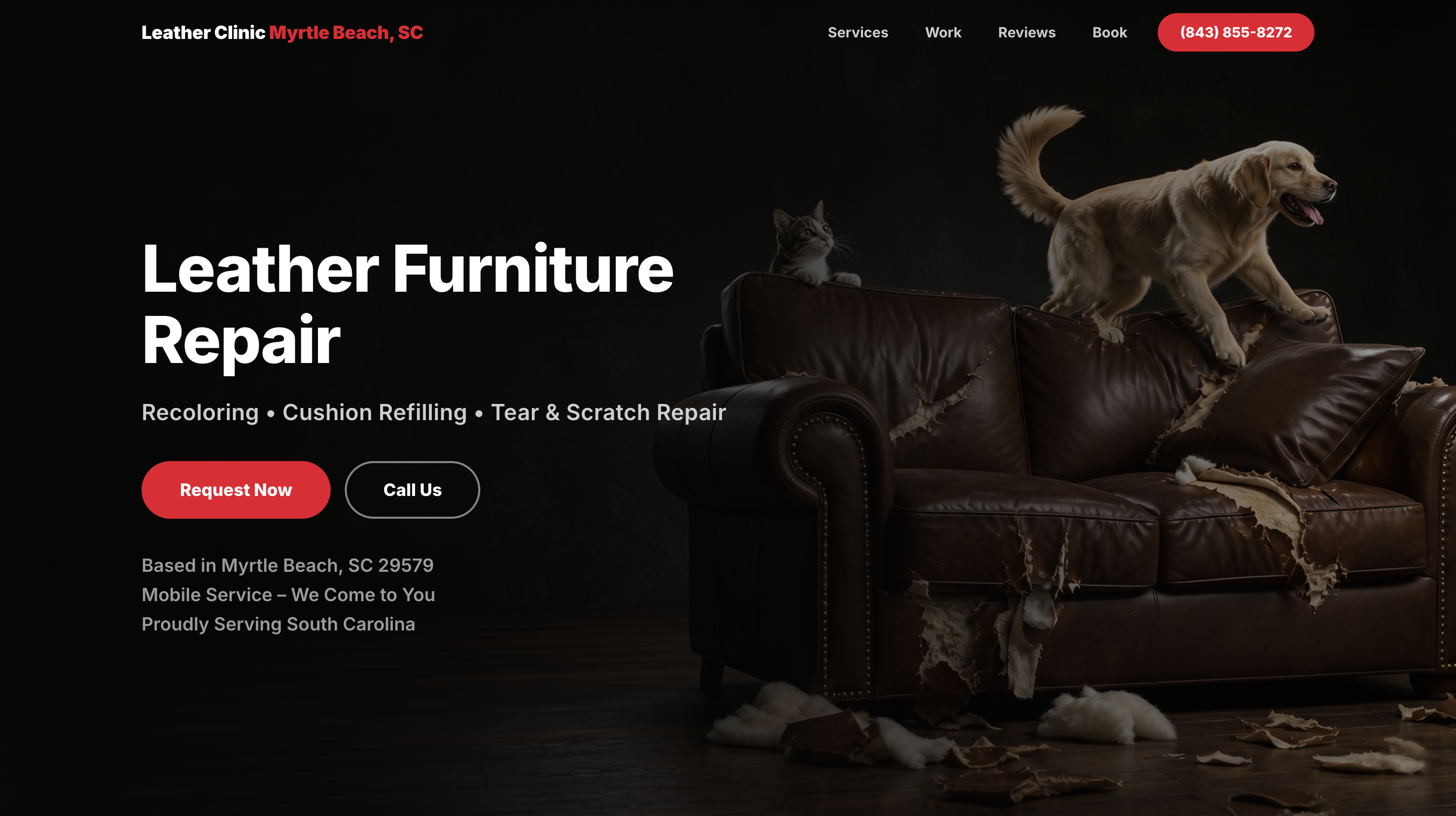 Leather Clinic Myrtle Beach — Leather Clinic Myrtle Beach — live website hero