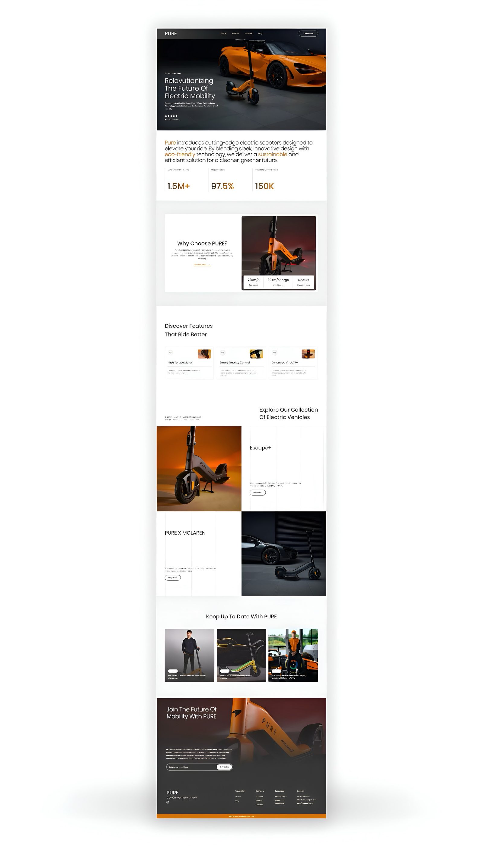 PURE — Electric mobility · Product landing — 1
