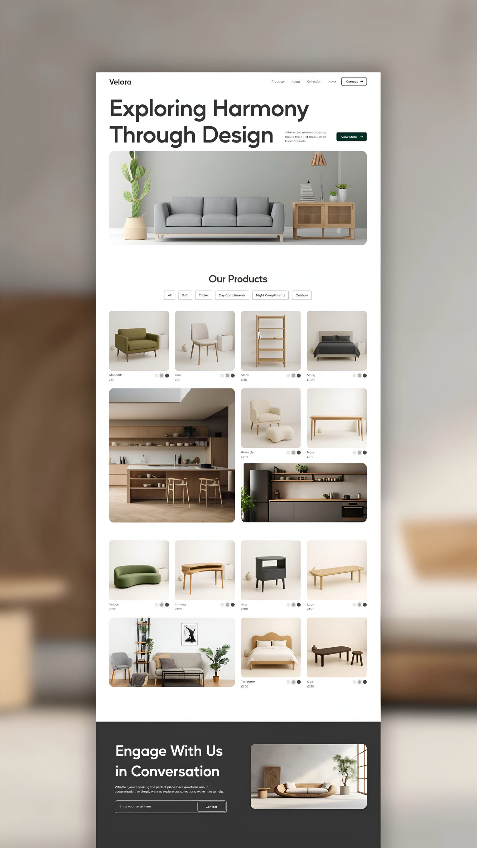 Velora — Furniture brand · Ecommerce catalogue — 1