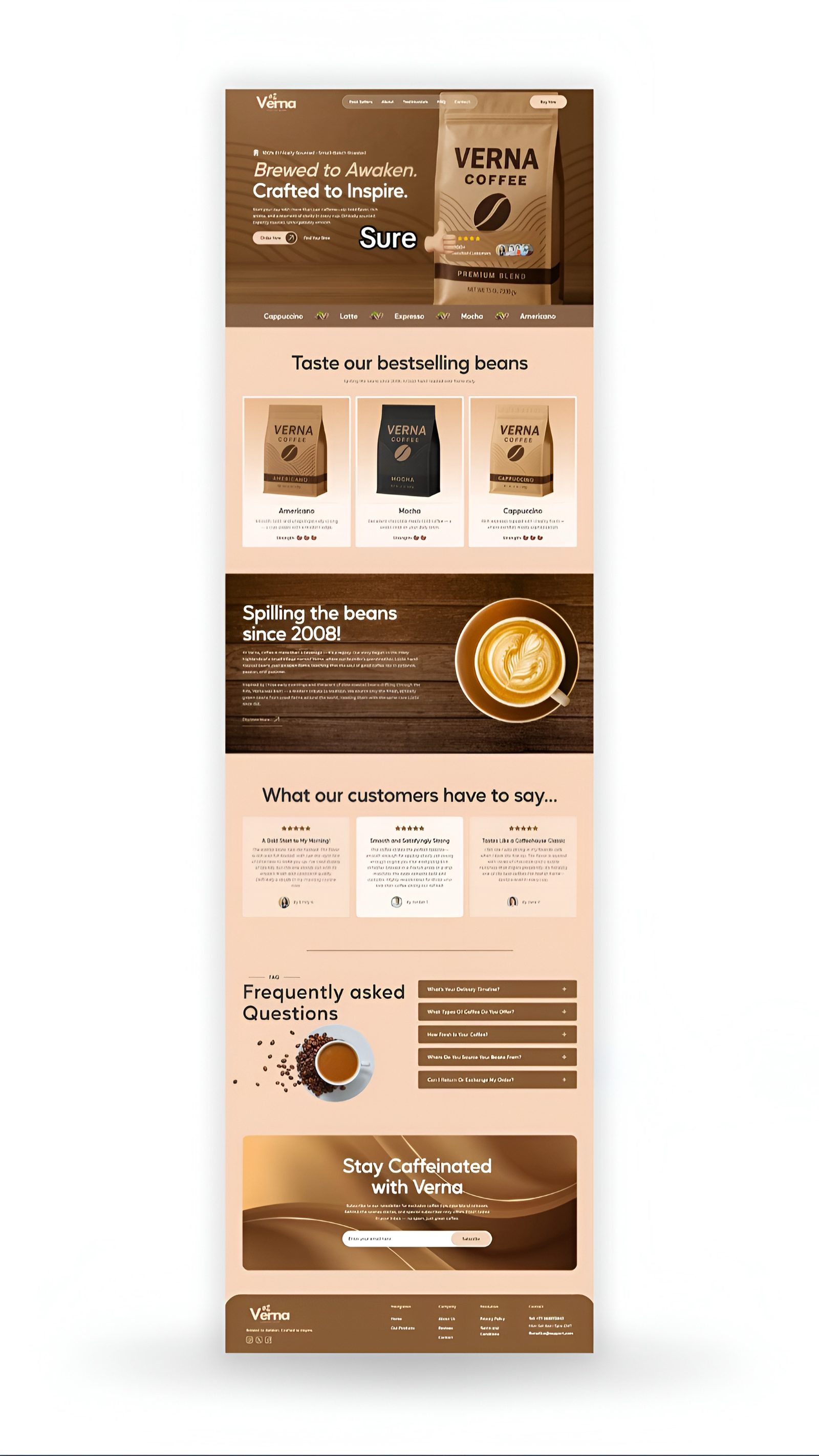 VERNA Coffee — Coffee brand · Ecommerce landing — 1