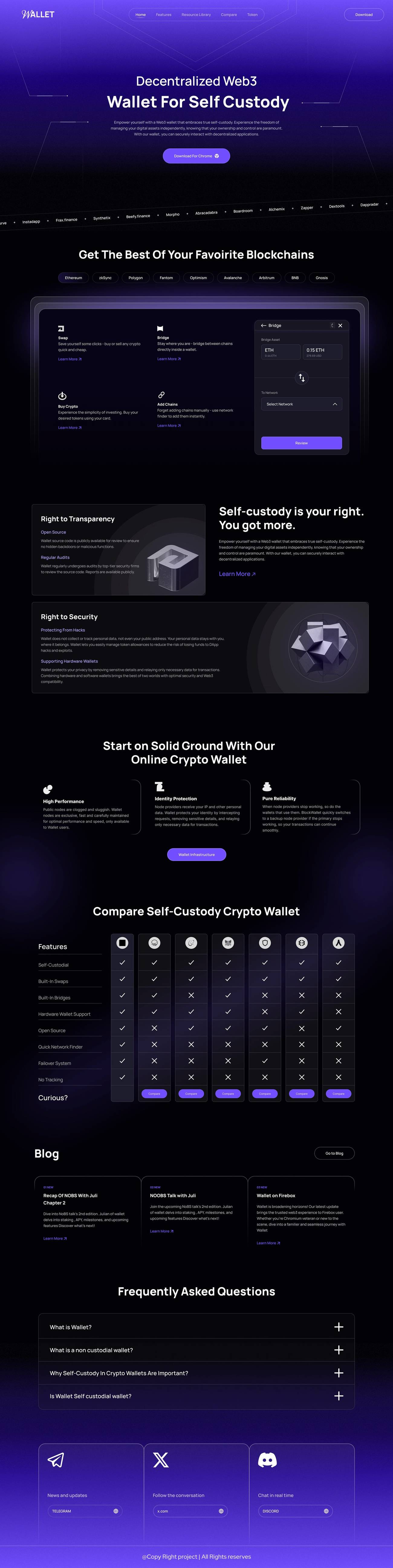 Self-Custody Wallet — Web3 wallet · Swap & custody — 1